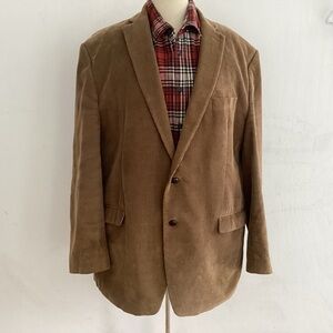 Lauren Ralph Lauren Tan, Camel, Paisley lined Corduroy Elbow Patch Blazer 48L